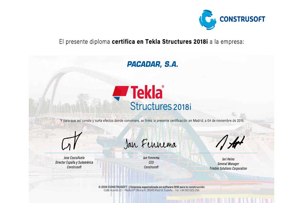 Acreditación Tekla Structures 2018i